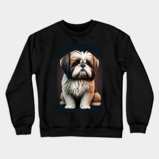 Super Cute Shih Tzu Portrait Crewneck Sweatshirt